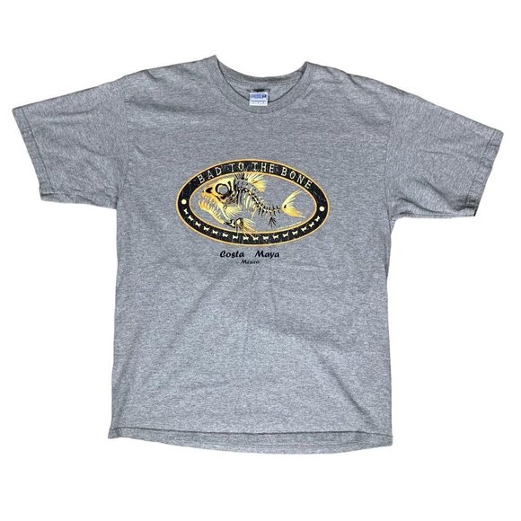 Bad to the Bone Costa Maya Mexico T-Shirt Size Large - Picture 1 of 5